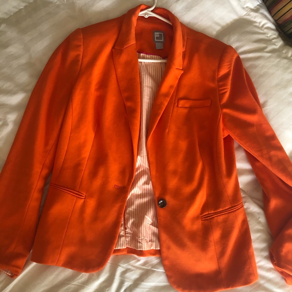 Bright orange spring blazer, size PL